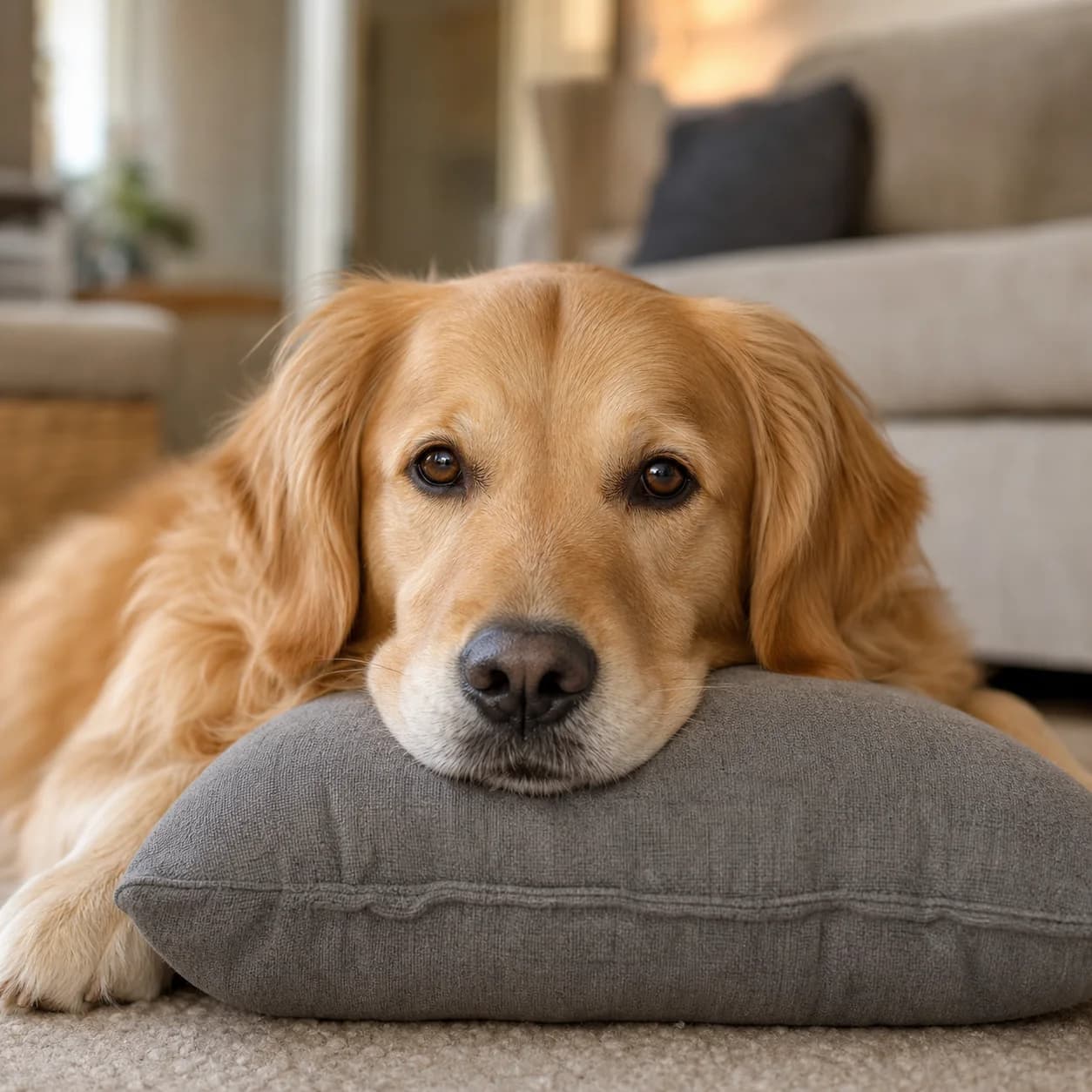 Perro descansando con calma